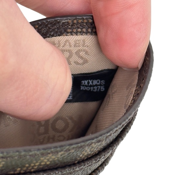 MICHAEL KORS SIGNATURE MK LOGO CARD HOLDER WALLET CASE BROWN/GOLD - Picture 15 of 15